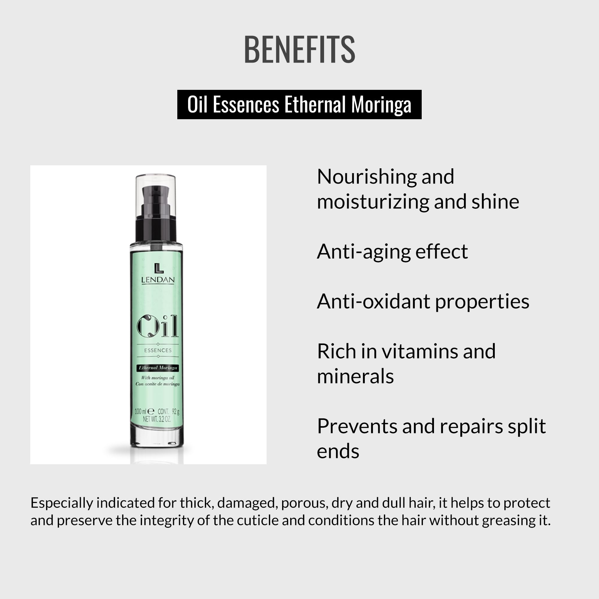 Applying Lendan oil on wet hair for even distribution to ends.