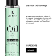 Ends nourished with Lendan oil, promoting strengthened tips.