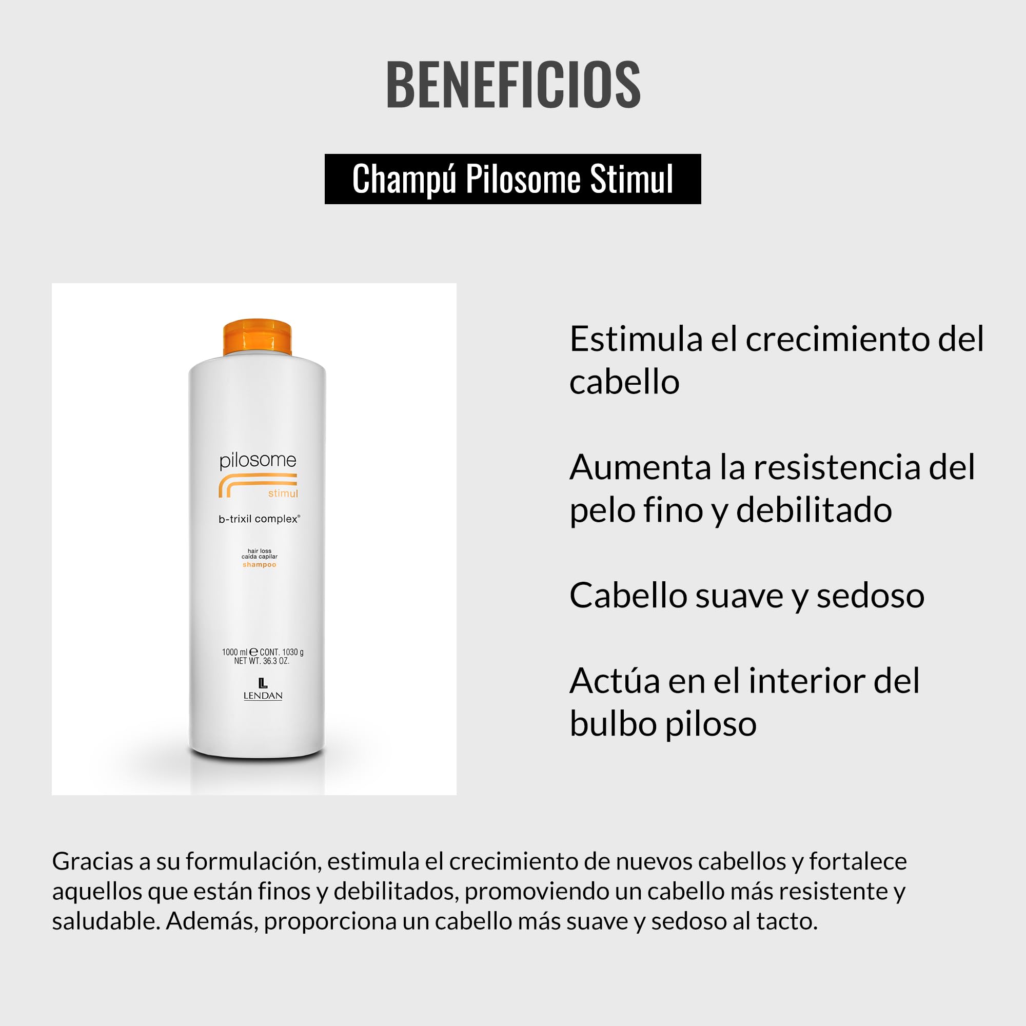 Lendan Pilosome Stimul Shampoo lather close-up suggests a rich, refreshing cleanse.