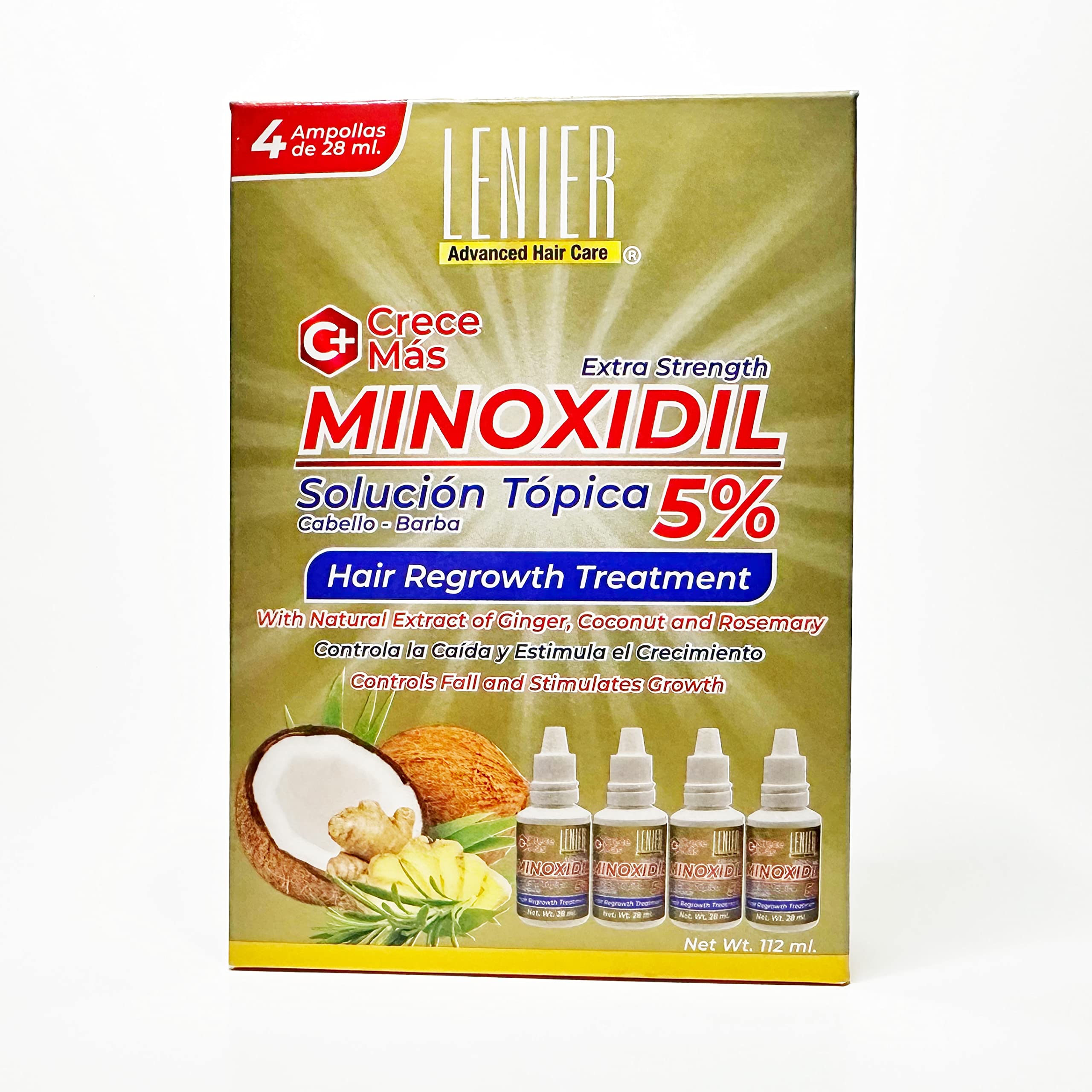 Lenier Crece Mas topical solution being applied to the scalp