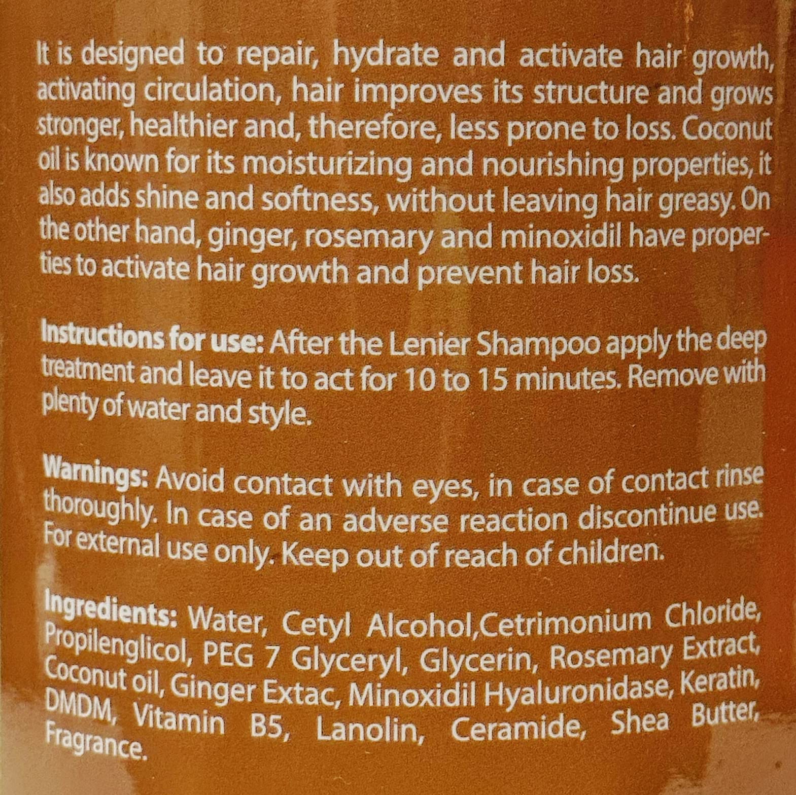Lenier Crece Mas Treatment cream for easy application and volumizing routine.