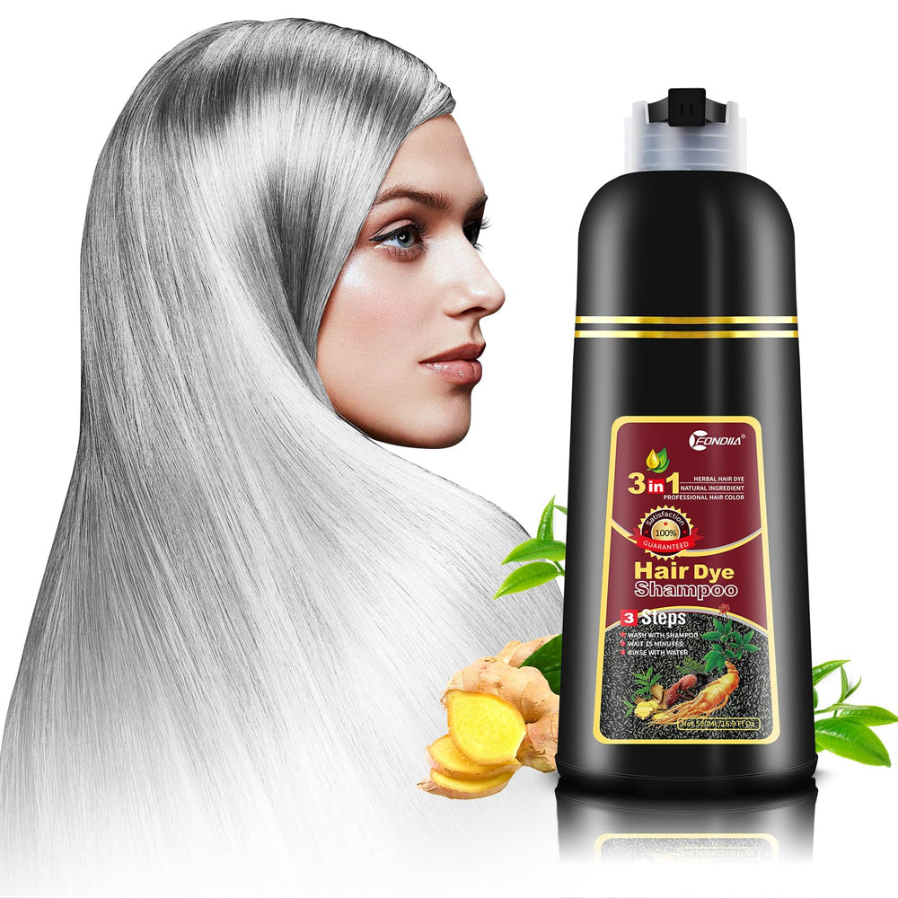 Leorx hair dye shampoo bottle pouring for quick at-home color