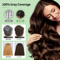 Leorx 3-in-1 hair color shampoo splash showing easy application
