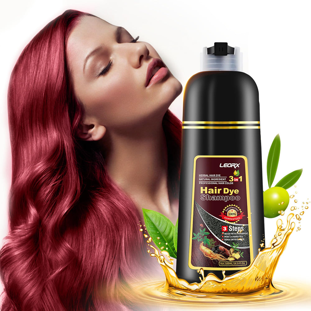 Leorx 3-In-1 hair dye shampoo bottle for easy at-home color.