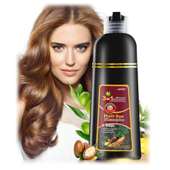 Leorx hair dye shampoo bottle pouring for simple at-home color