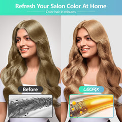 Leorx Hair Dye Shampoo highlights natural ingredients that nourish while coloring