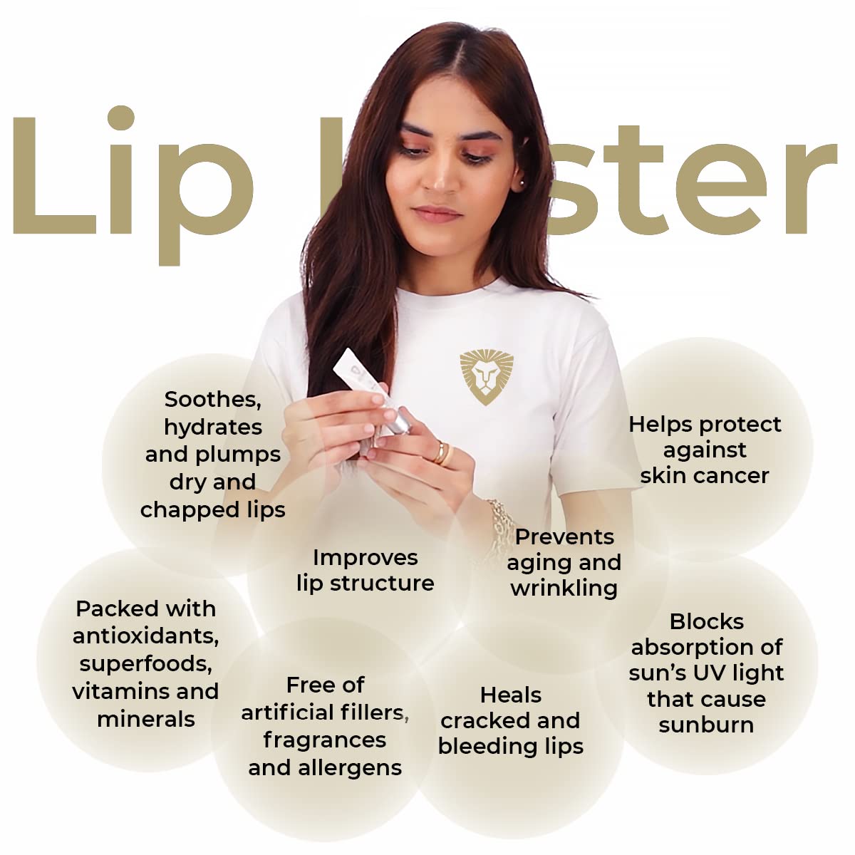 Leovard Lip Luster organic hemp seed oil ingredients highlighted on label