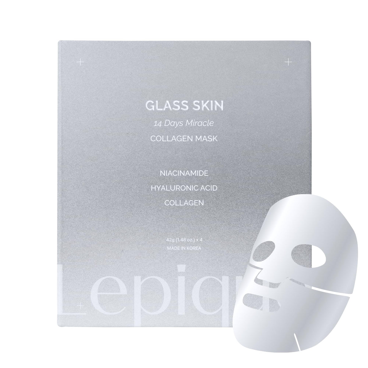 Lepique Luxury Spa-Grade Collagen Overnight Mask 4 sheets promotes deep hydration overnight.