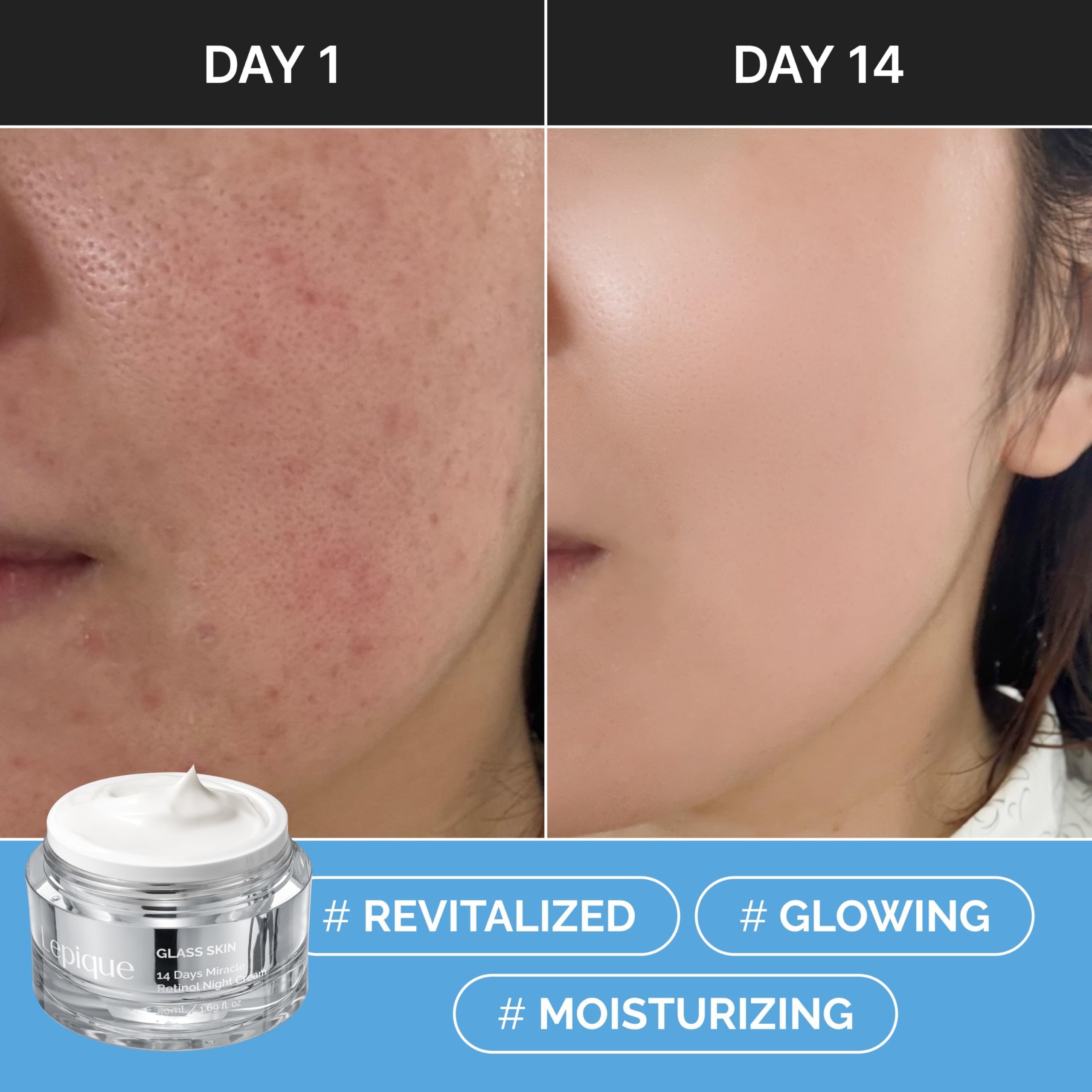 Lepique Night Cream neck application demonstrating multi-area care.