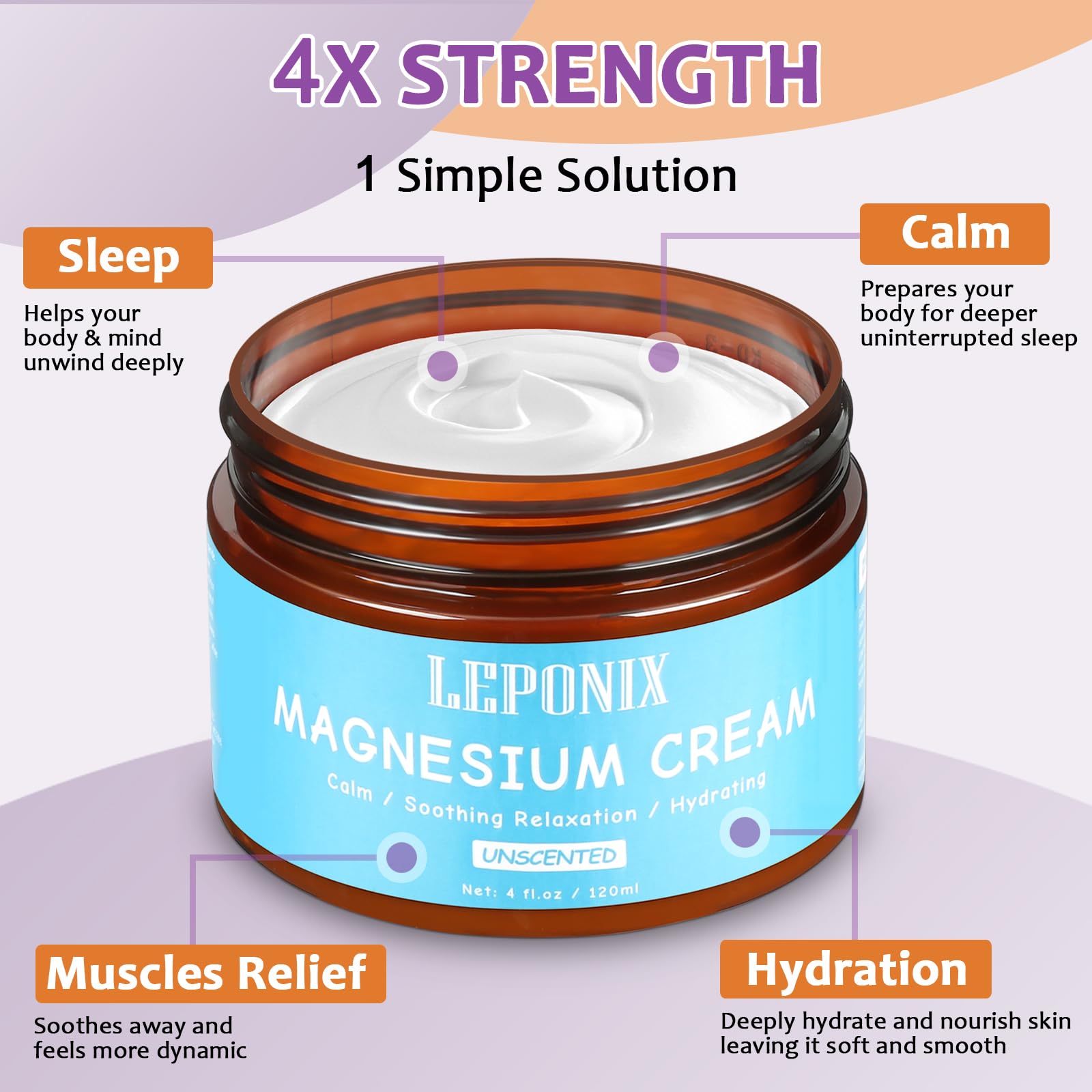 LEPONIX Magnesium Cream texture and application with fast absorption for daily use.