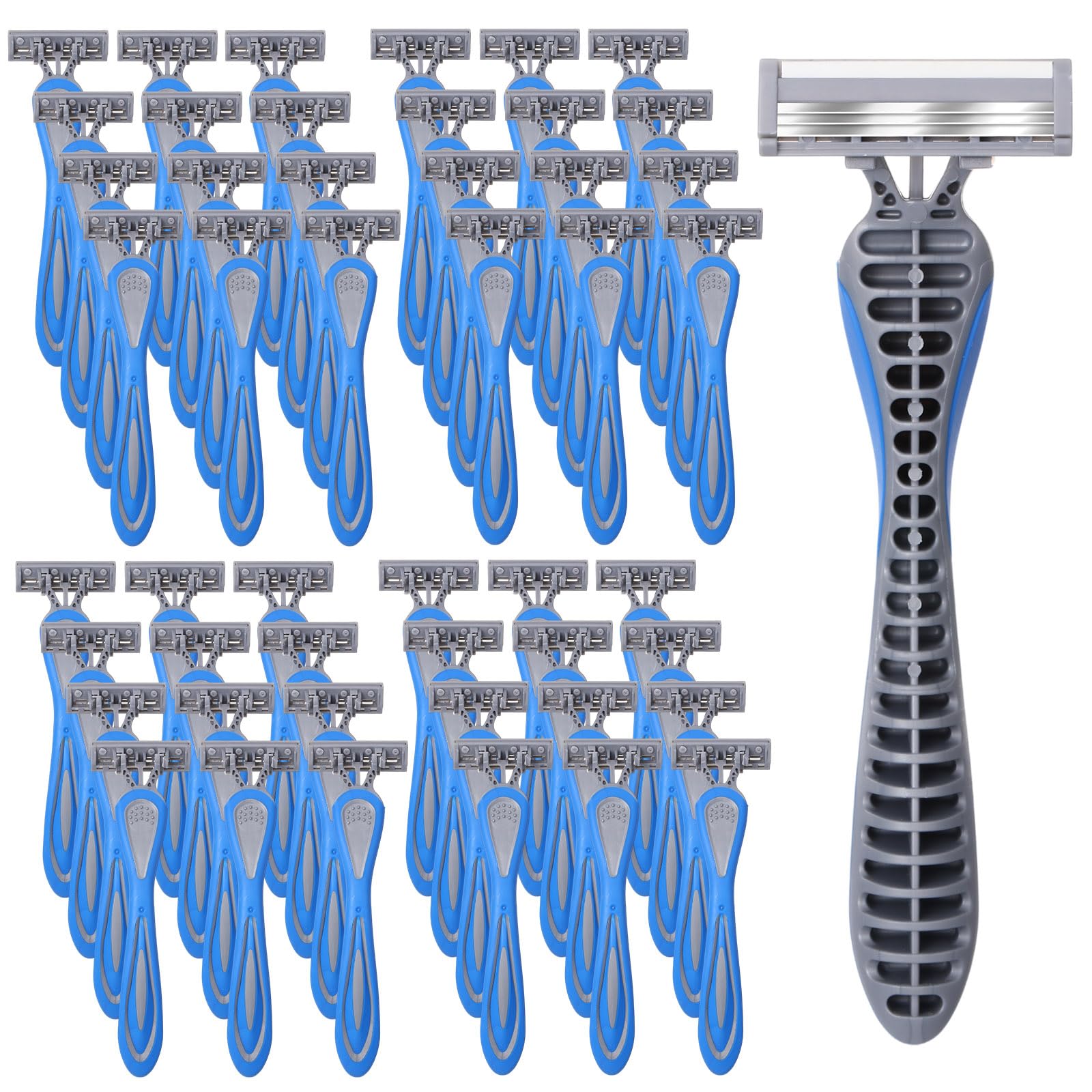 Leriton 60-pack disposable razors for bulk hotel use and travel.
