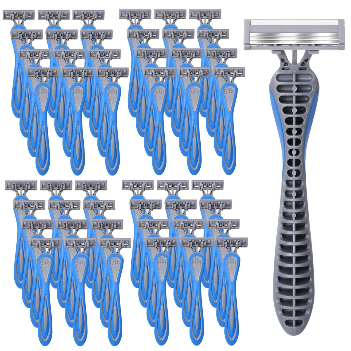 Leriton 60-pack disposable razors for bulk hotel use and travel.