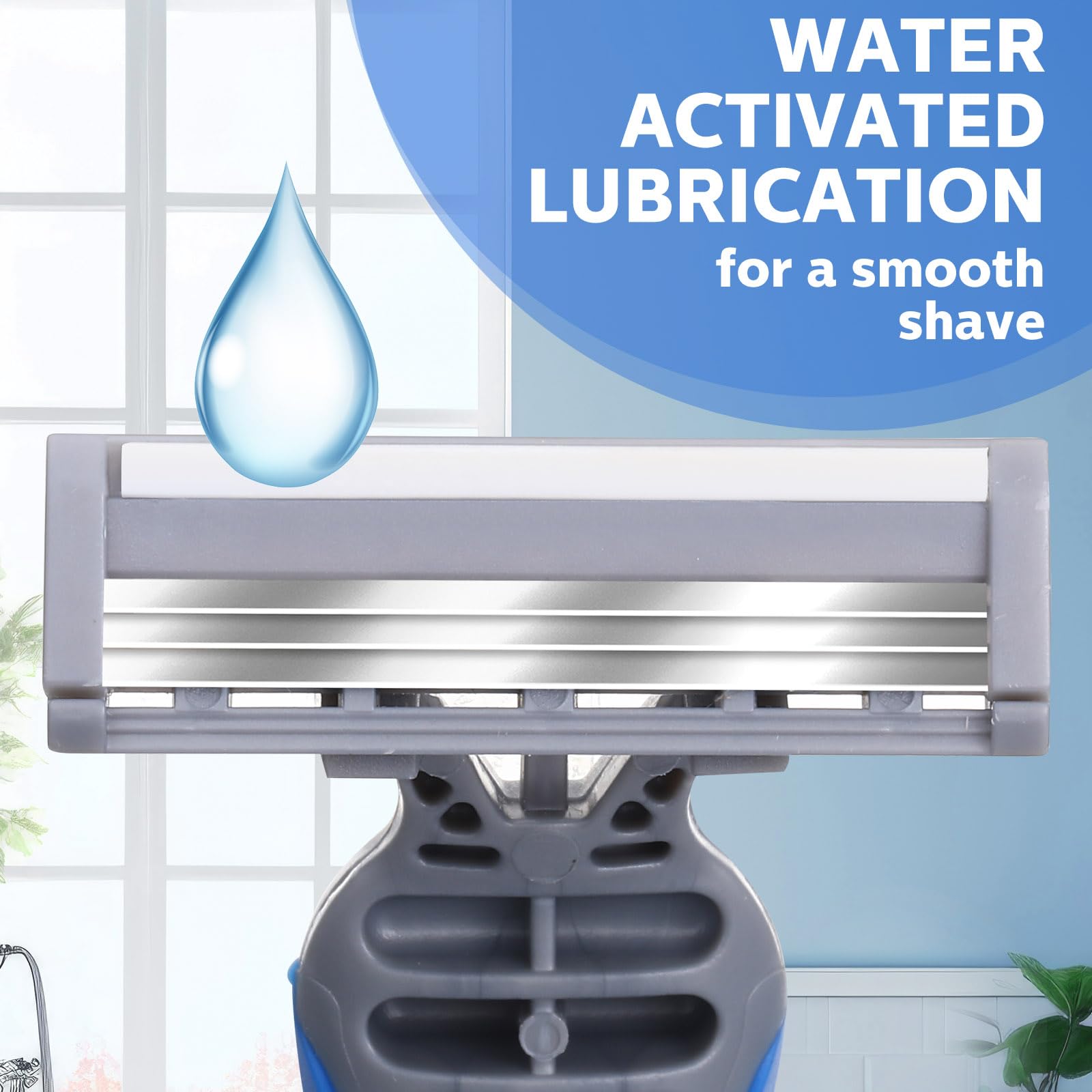 Leriton rubber handle provides non-slip grip during shaving.