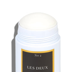 Les Deux natural deodorant stick packaging no2 amber-saffron-sandalwood variant label