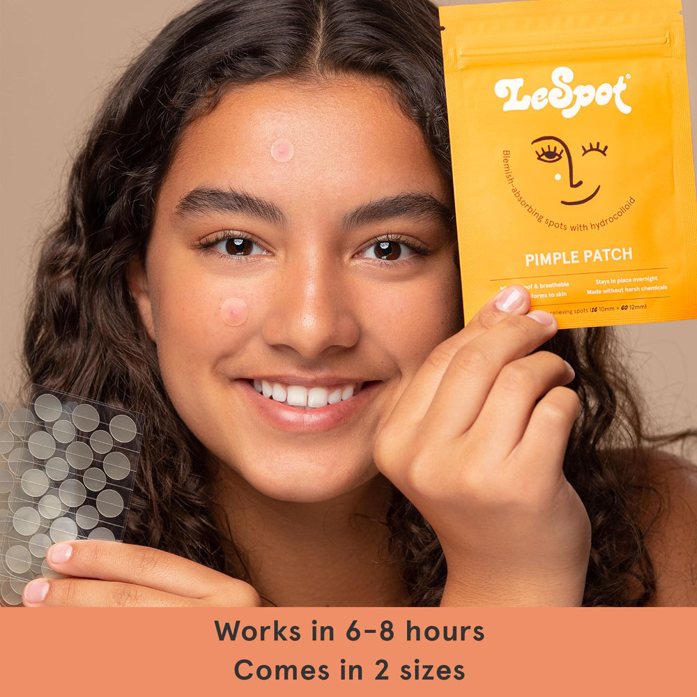 LeSpot discreet blemish patches conceal pimples for daytime wear.