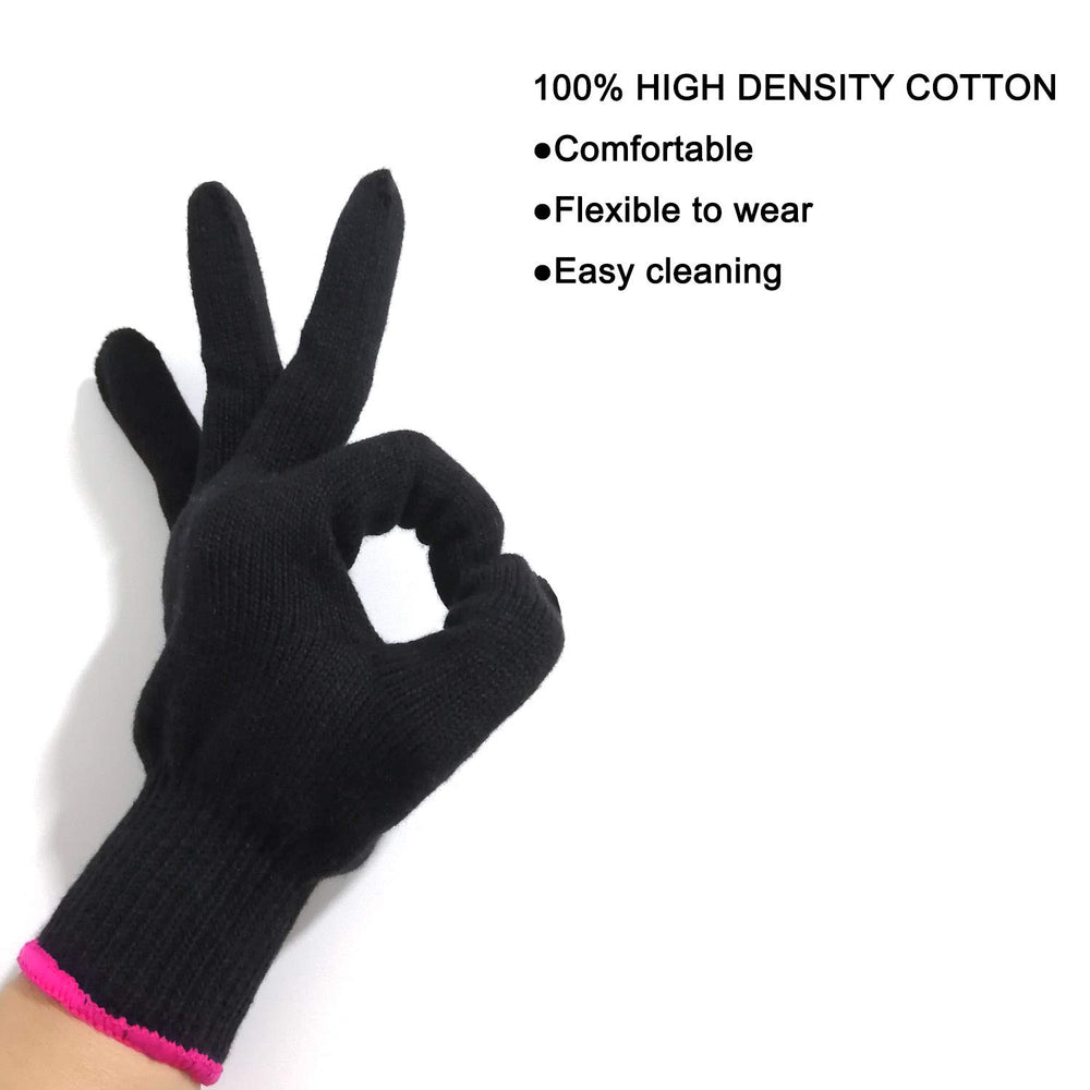 Lessmon glove shown with hair dryer for safer drying sessions.