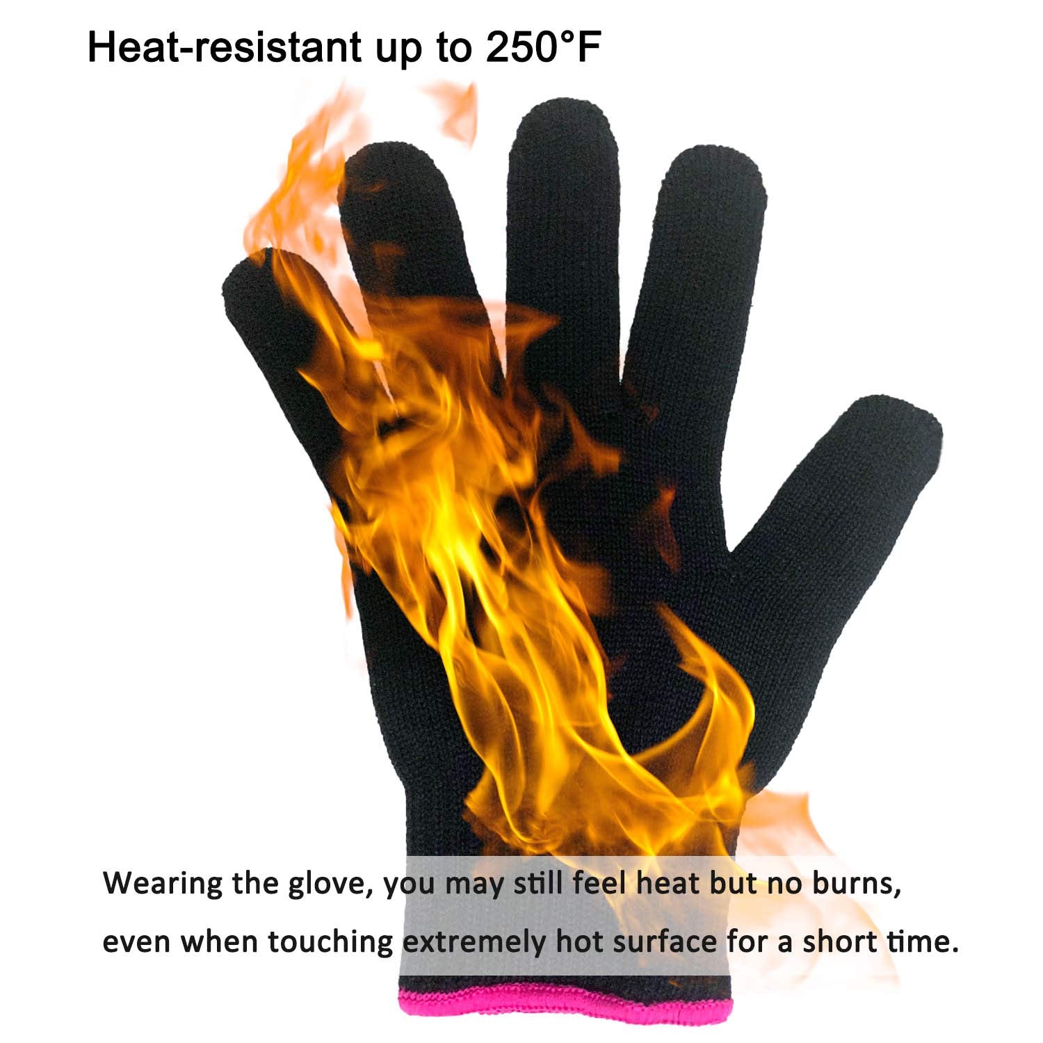 Lessmon pink edge glove showcased for left and right hands.