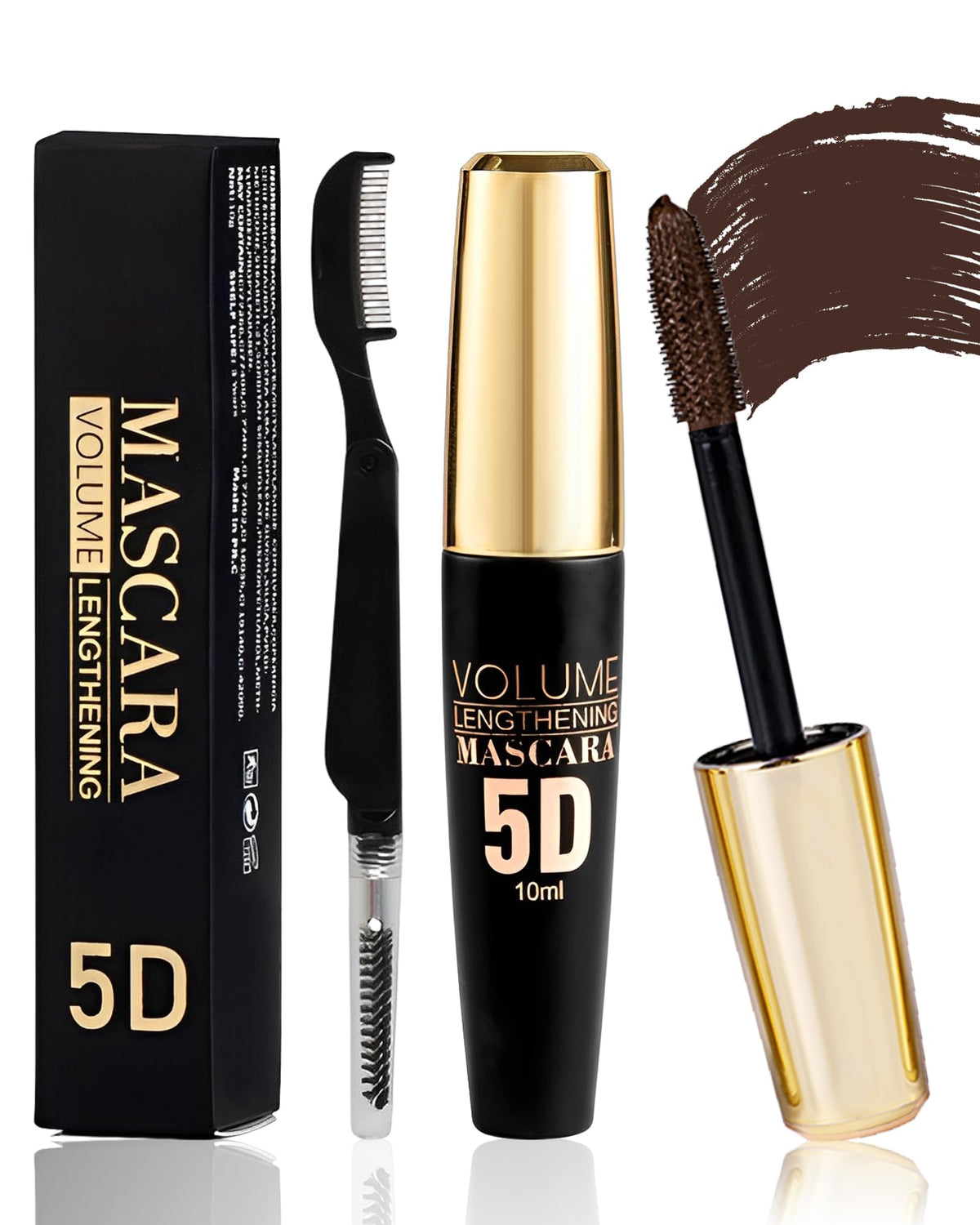 Lestpola brown waterproof mascara bottle with durable long wear finish