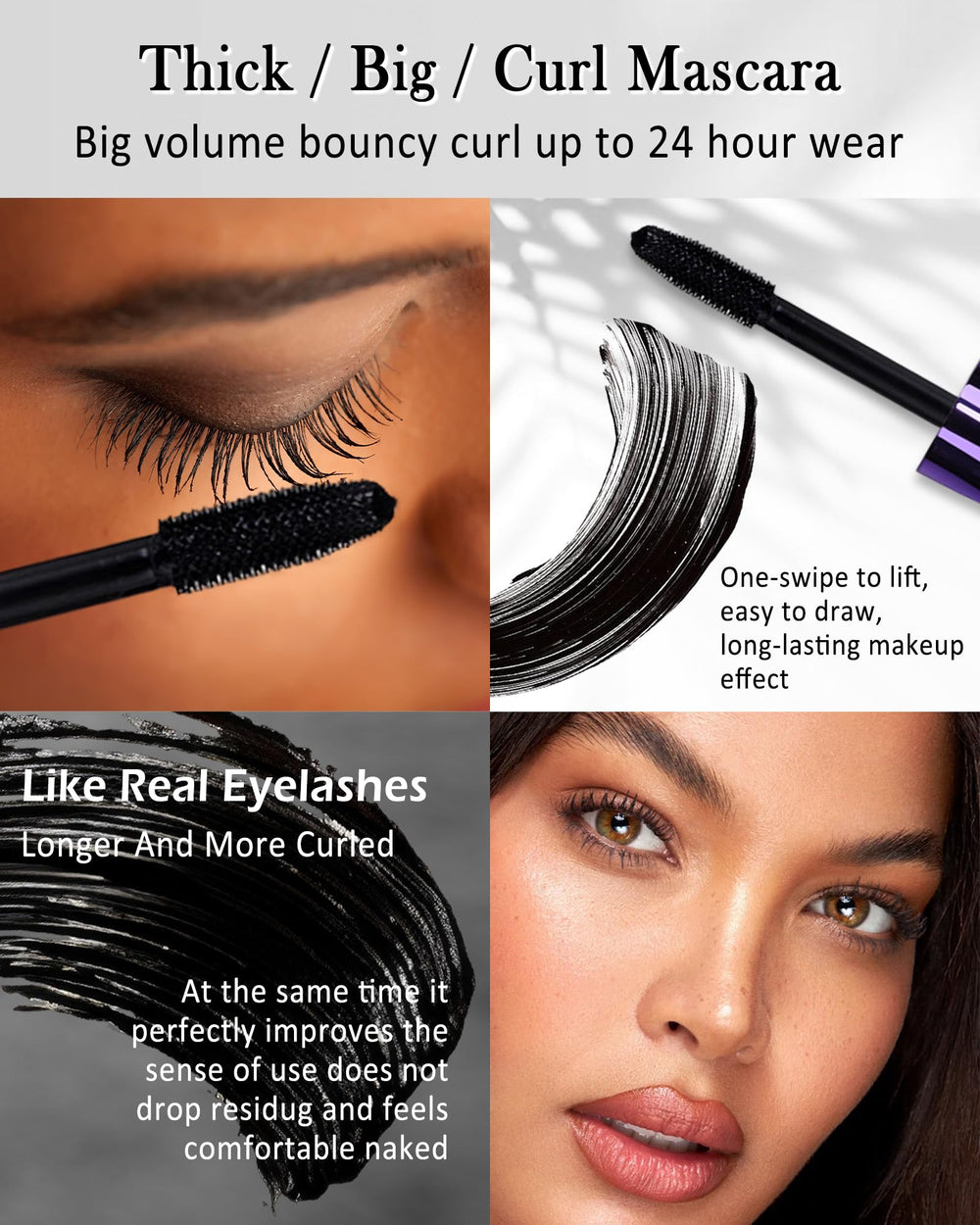 Lestpola Burgundy colorful tube mascara packaging highlights easy color access.