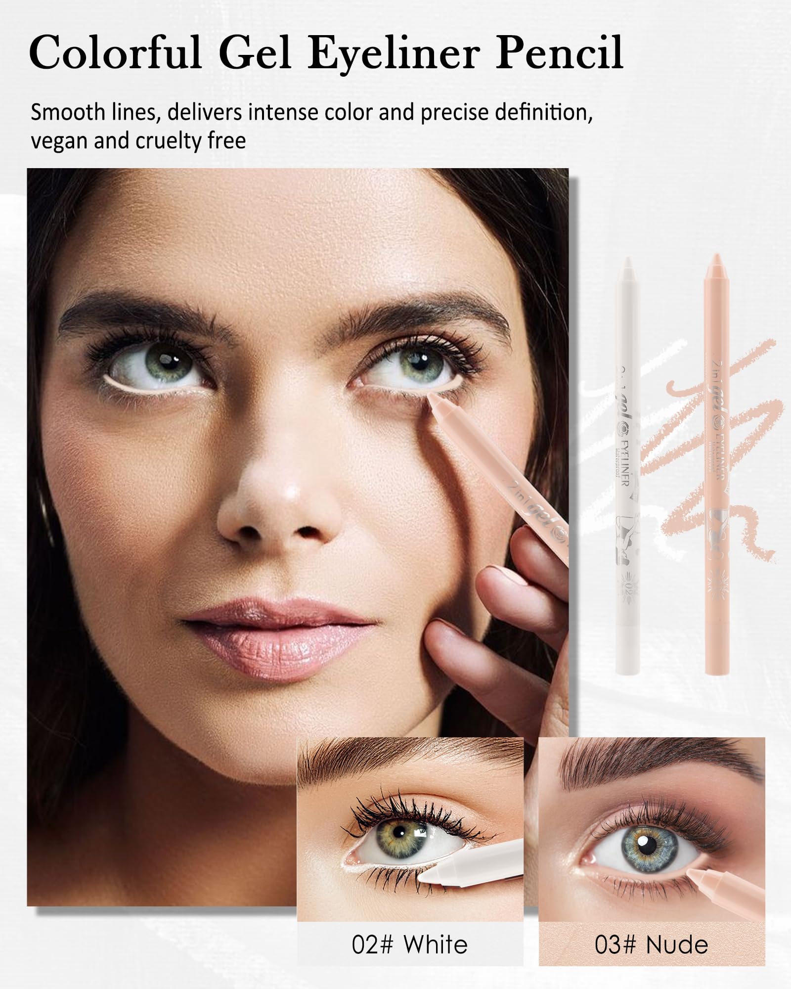 Lestpola Colorful Eyeliner Pencil swatch showing vibrant color options