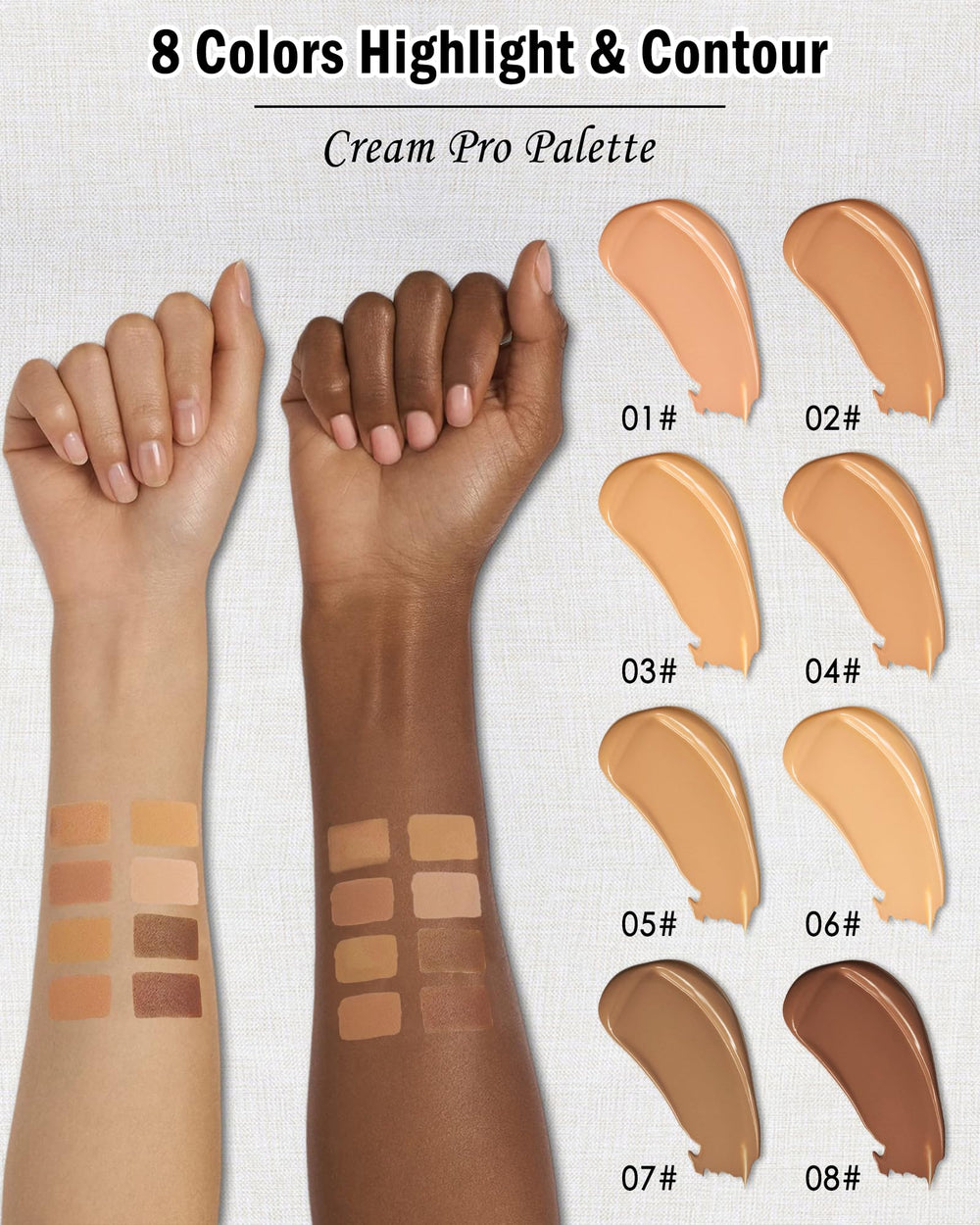 Lestpola Cream Contour Palette all-in-one face sculpting for contour and highlight.