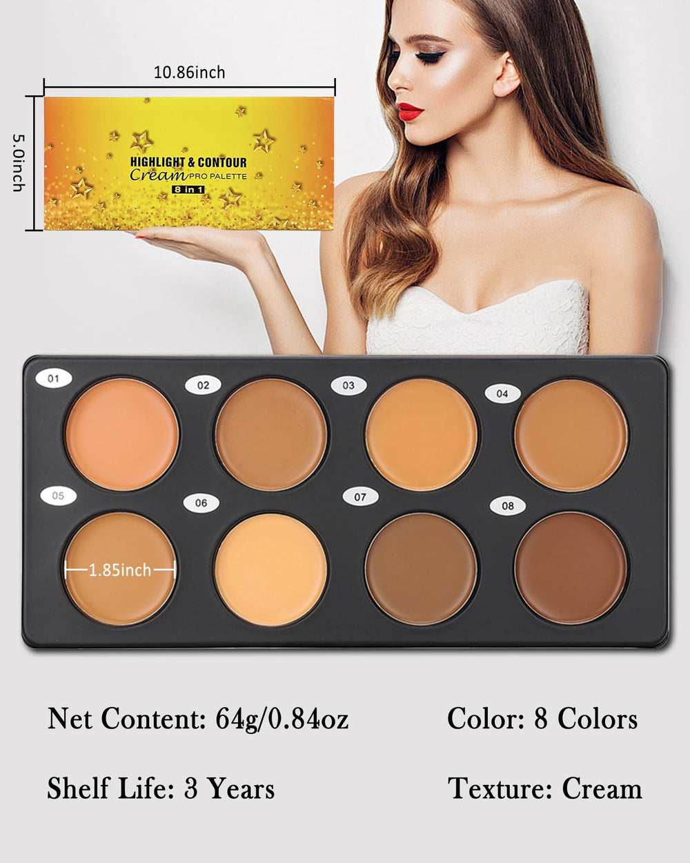 Lestpola Cream Contour Palette compact packaging for travel use.