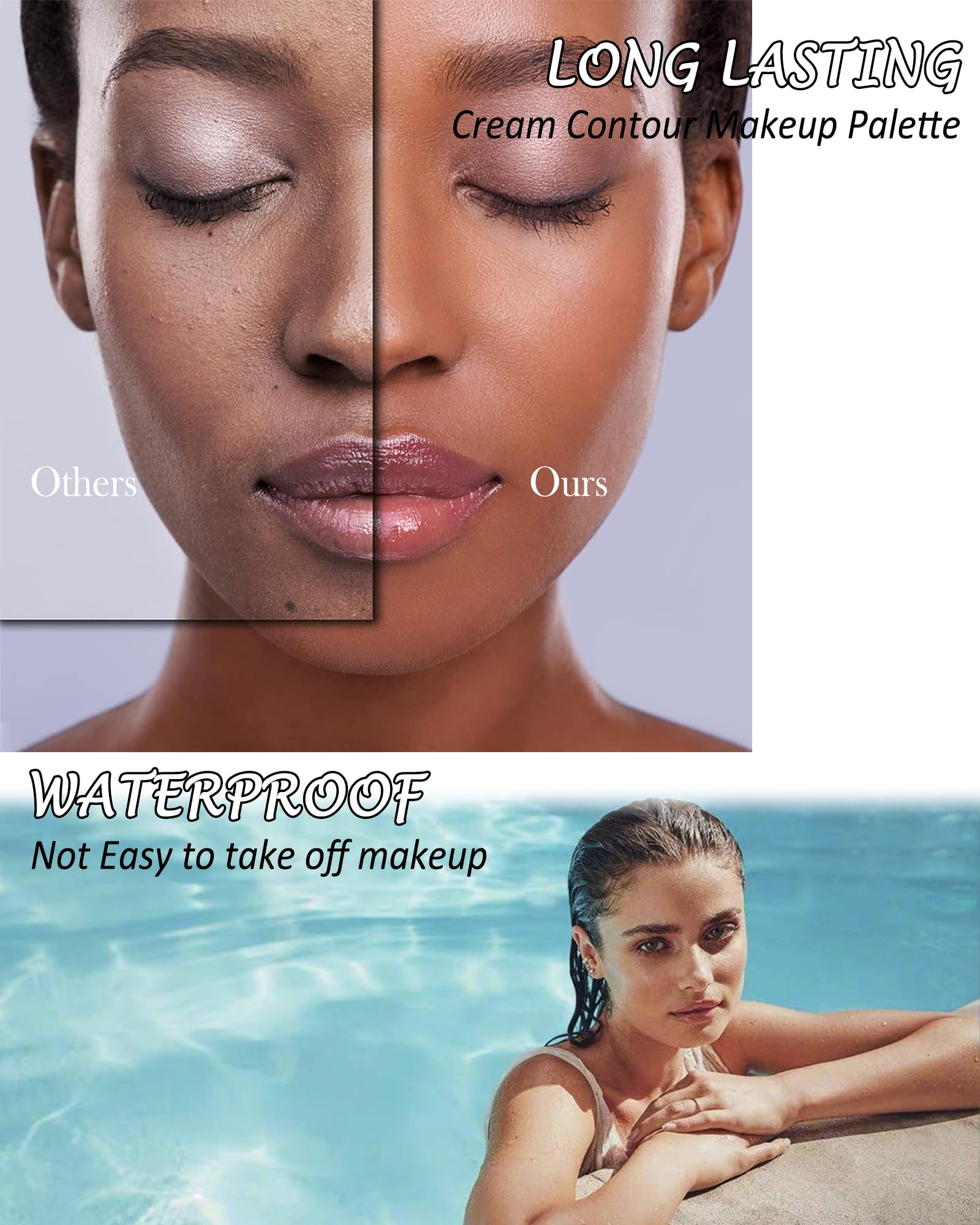 Lestpola Cream Contour Palette long-wear, waterproof formula for all-day wear.