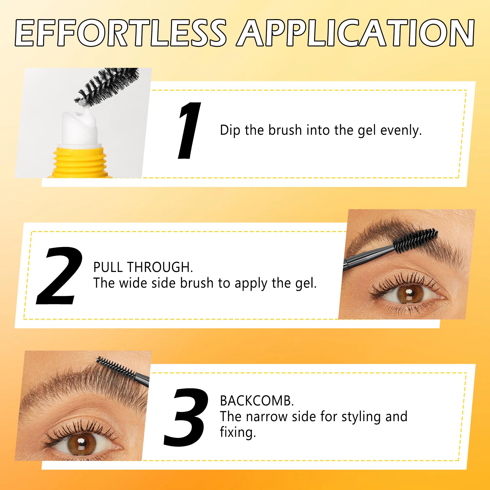Lestpola dual-ended brush close-up for shaping and setting brows