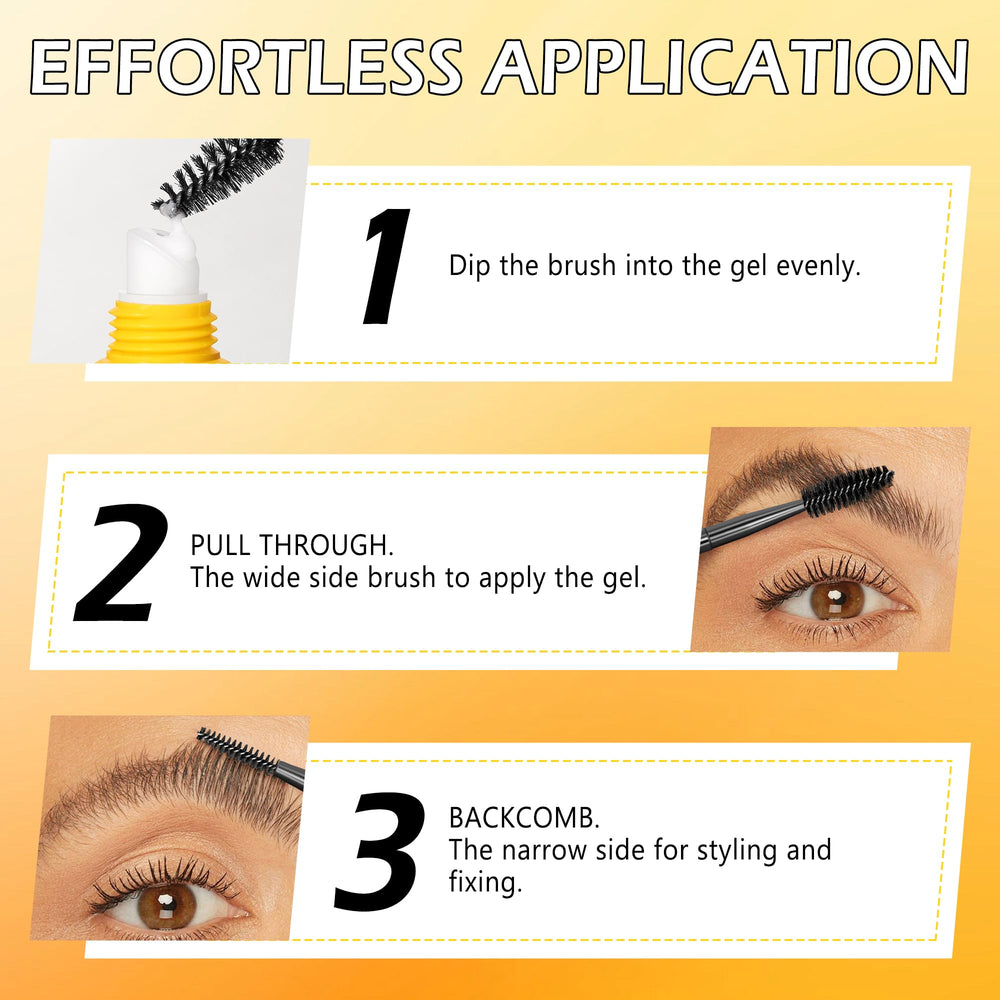 Lestpola dual-ended brush close-up for shaping and setting brows