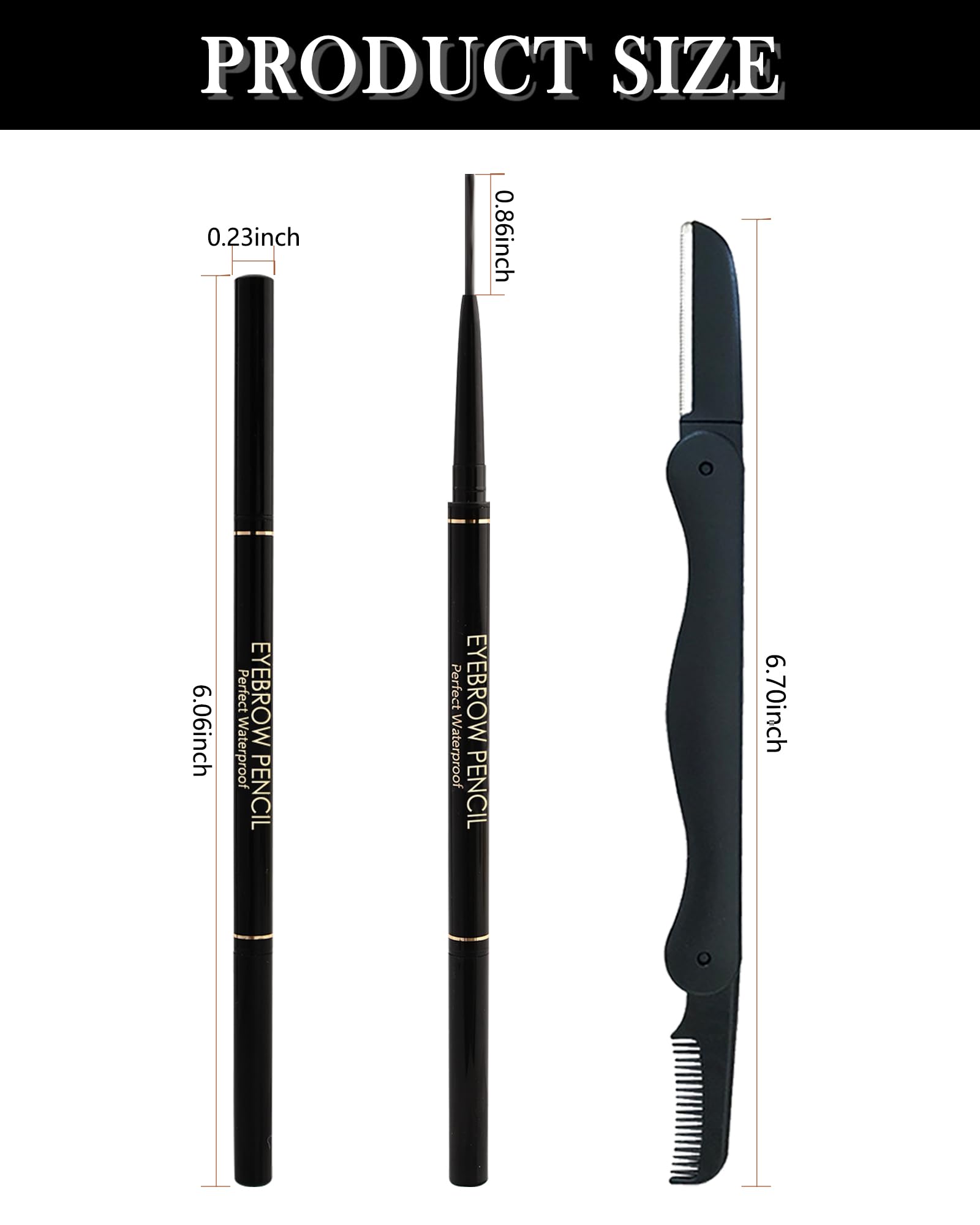 Lestpola twist-up design brow pencil for easy, safe application.