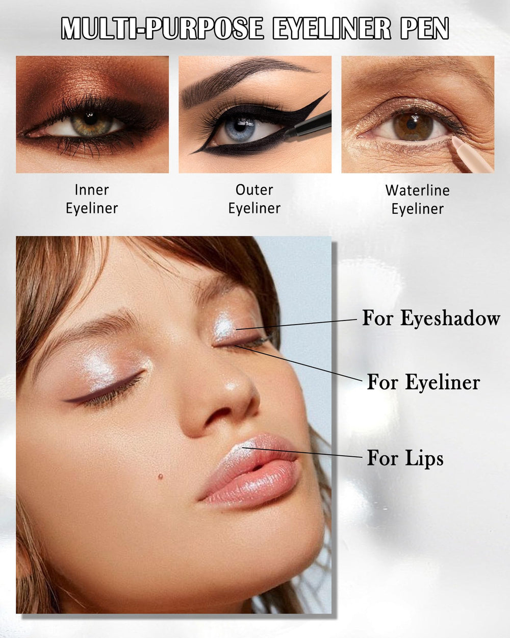 Lestpola eyeliner on the eye demonstrates a defined look with a gentle formula.