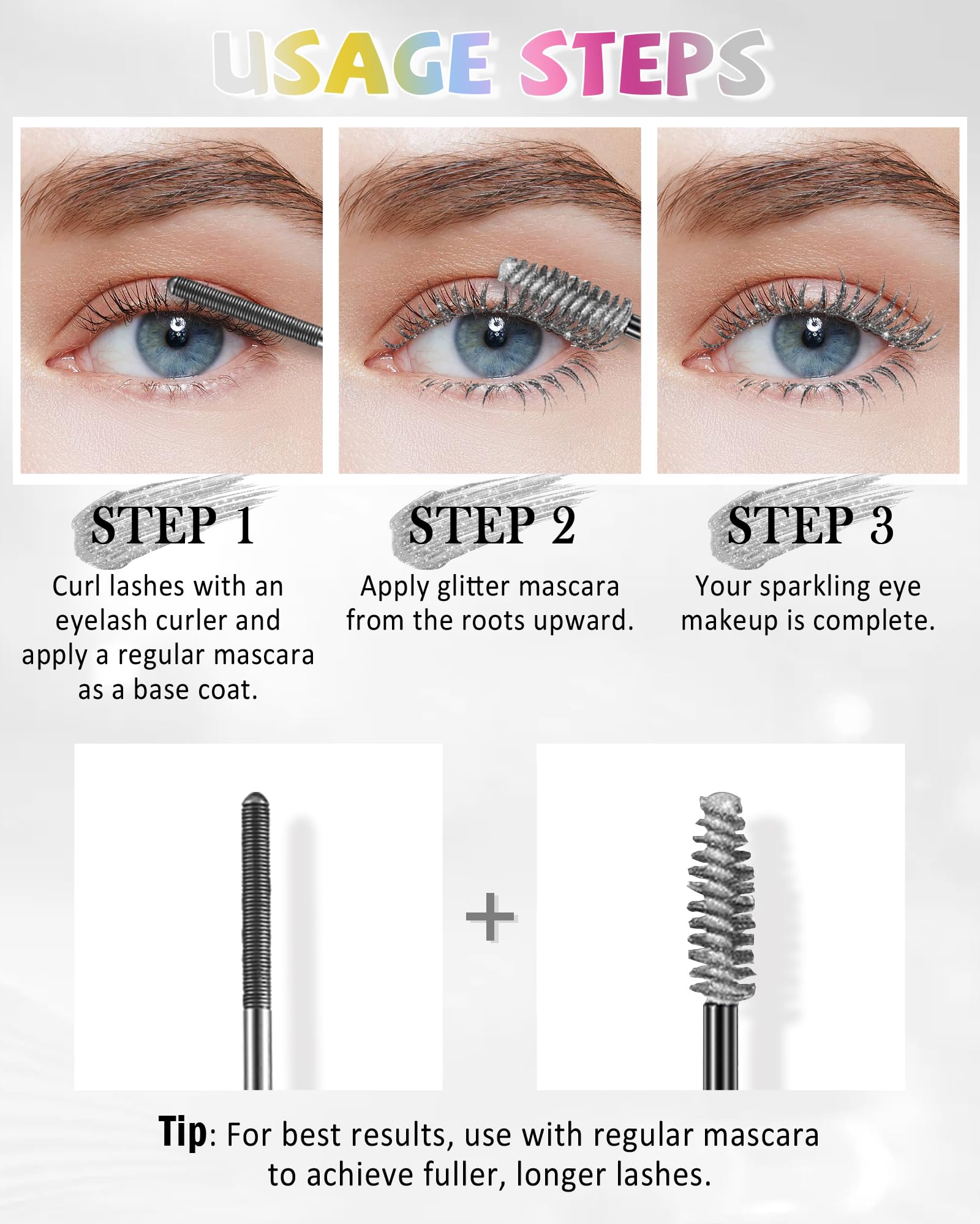 Lestpola glitter mascara packaging showcases gift-ready design for holidays and celebrations.