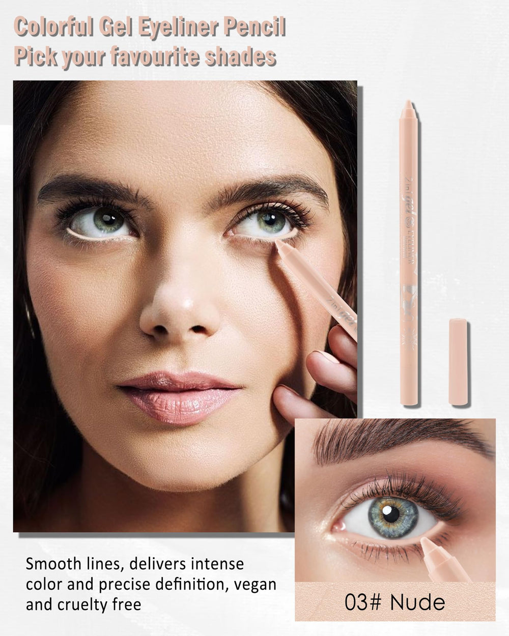 Lestpola peach eyeliner brightens the inner waterline for a awake look