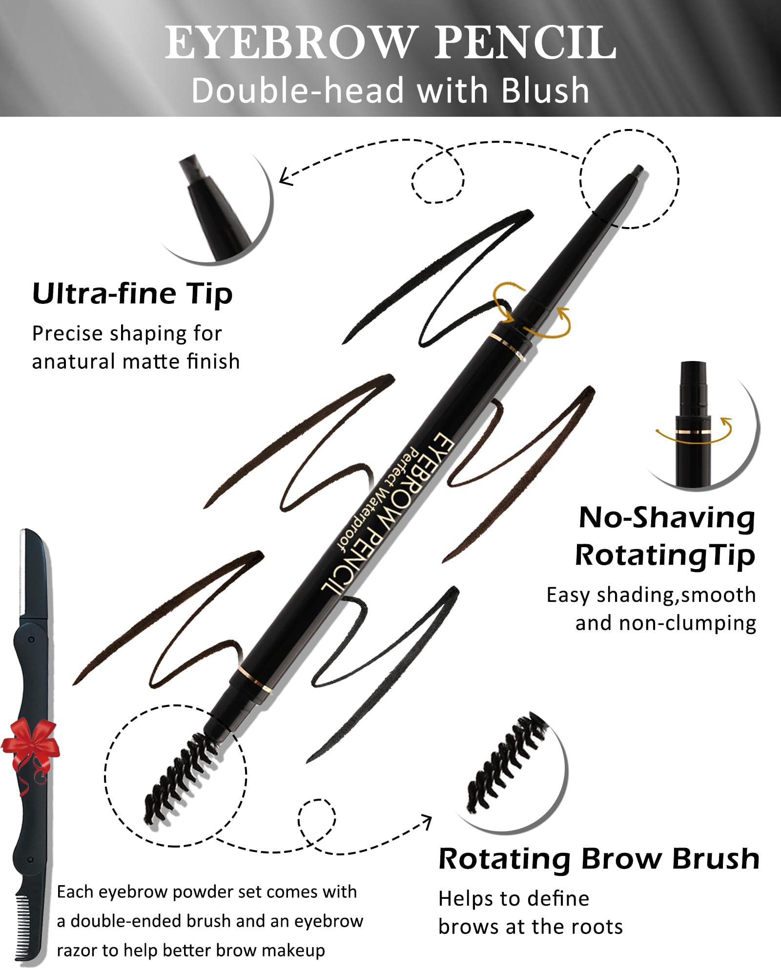 Lestpola retractable eyebrow pencil ready for quick, mess-free use.