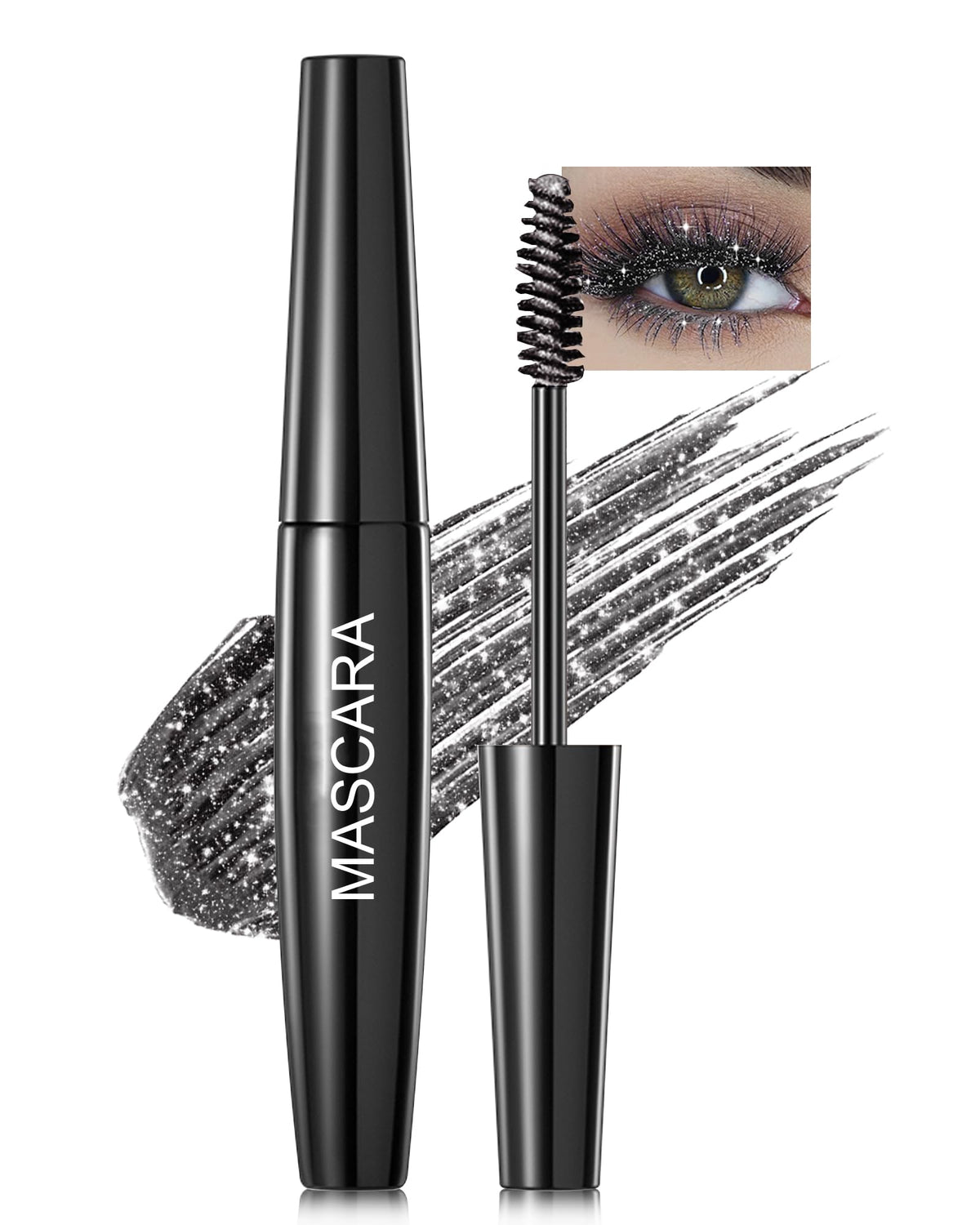 Lestpola silver glitter mascara enhances lashes with vibrant sparkle and waterproof wear for all-day drama.