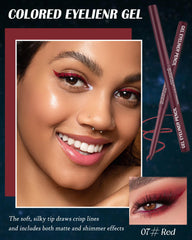 Lestpola tip closeup gel eyeliner shows smooth glide for clean lines.