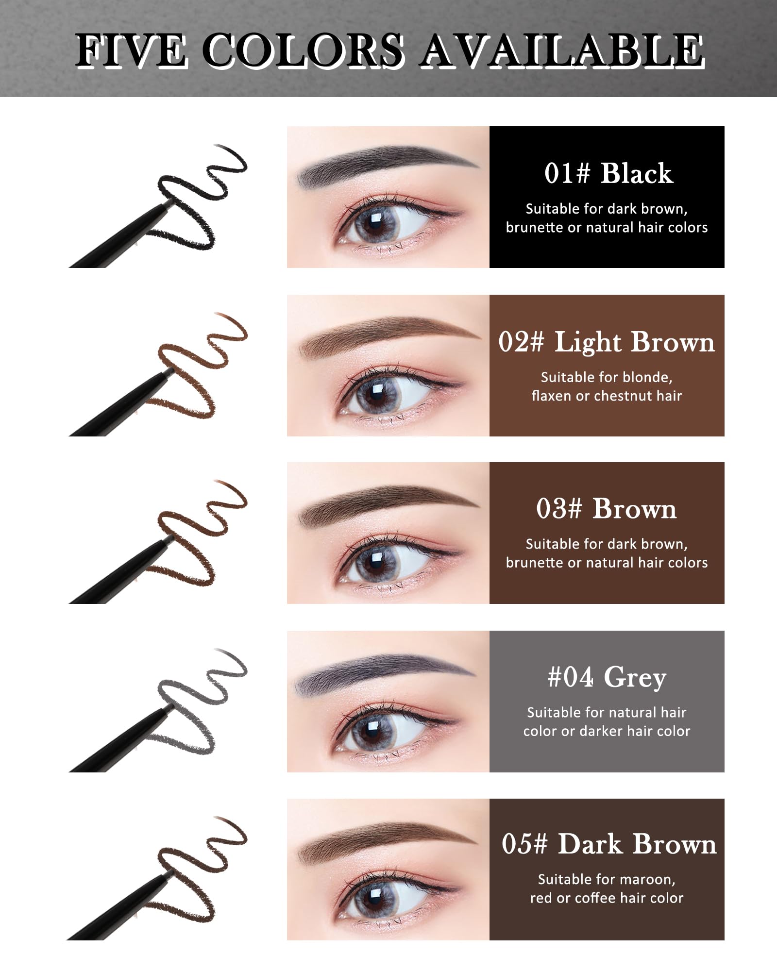 Lestpola ultra-fine 1.5mm brow tip creates delicate hair-like strokes.