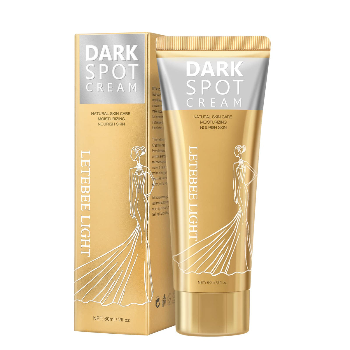 Letebee Light dark spot remover bottle showing instant brightening for even skin tone.
