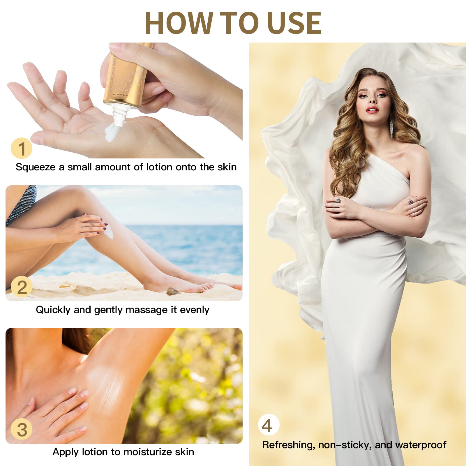 Letebee Light neck and back area treated for smoother skin.