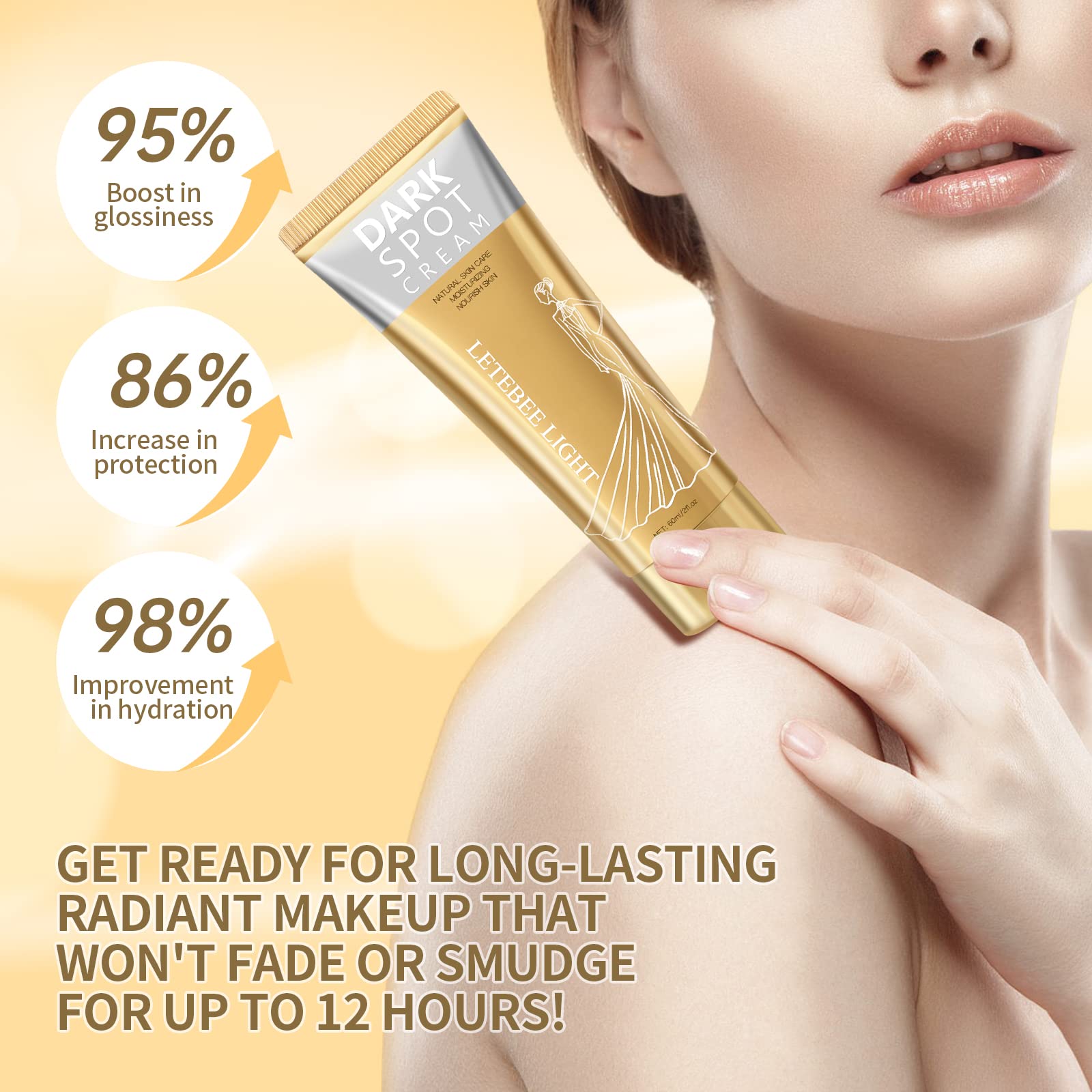 Letebee Light application on underarm area demonstrating quick coverage.