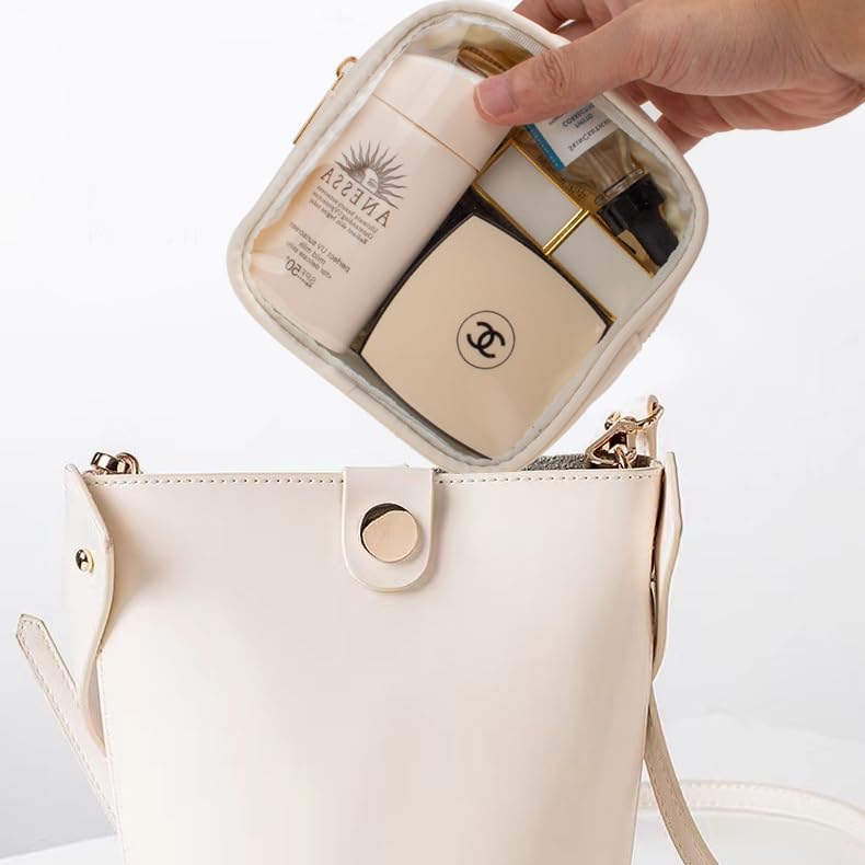 LETGO clear beige nylon bag detail shows durable waterproof material
