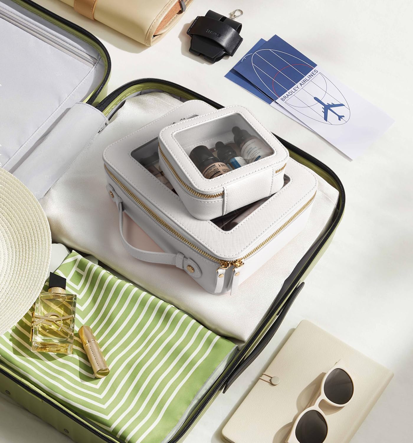 LETGO PU leather travel organizer detail showing durable waterproof finish
