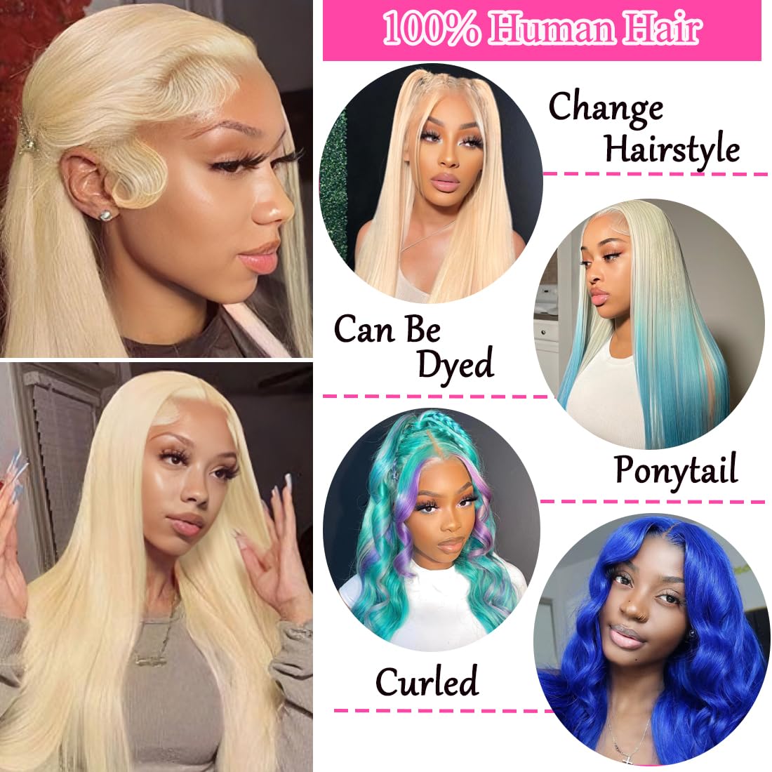 LETMIEO 180-density lace front wig for full luxurious volume.