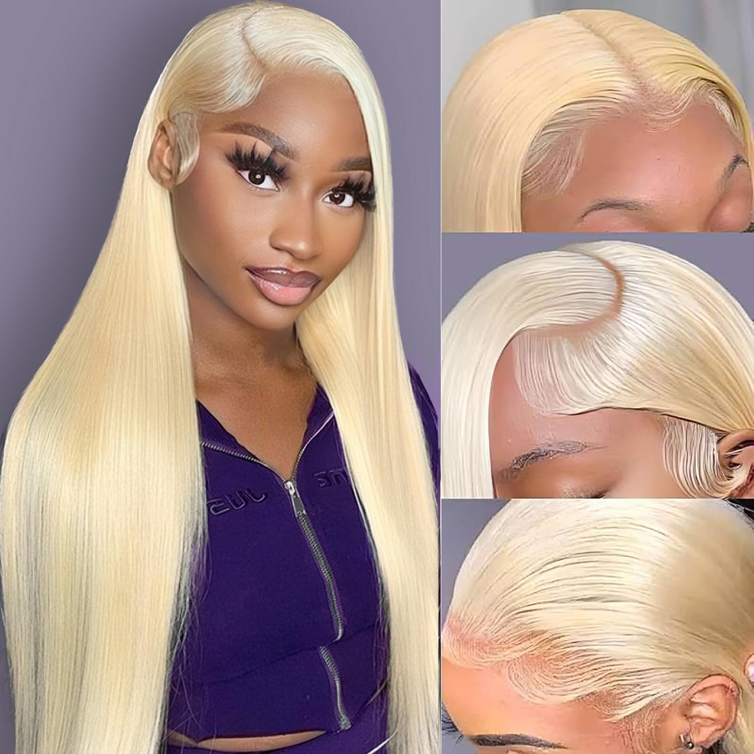 LETMIEO 613 blonde lace front wig with natural hairline for seamless parting.