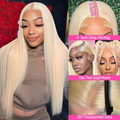 Letmieo bleached-dyed-capable 613 blonde wig offering versatile color options.