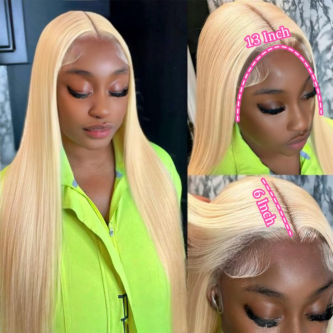 Letmieo 180% density blonde lace front wig ready for curls and style