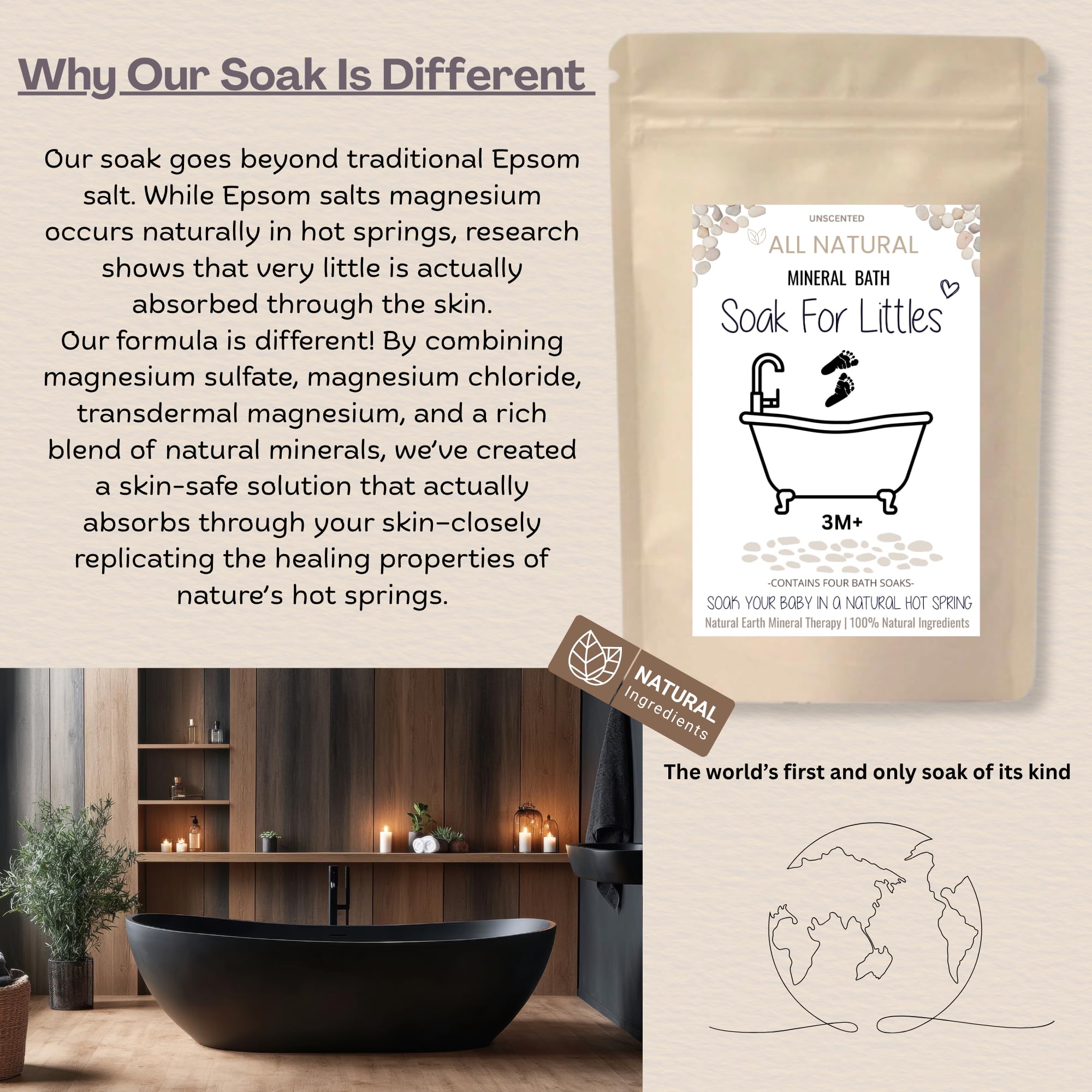 Bath time moment with Littles natural mineral soak for a cozy routine.