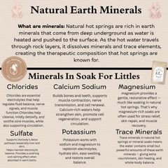 Mineral powder dispersion in tub for a soothing Littles bath.