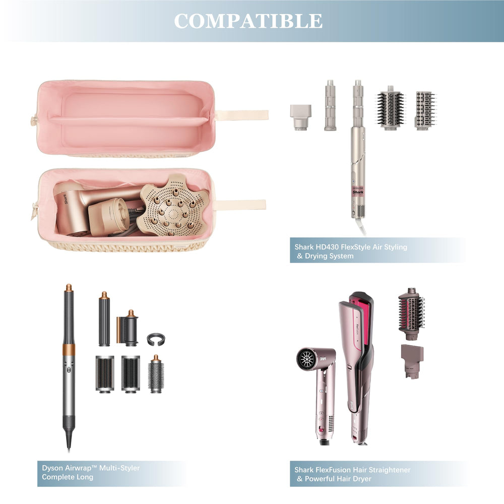 Leudes travel case center divider protects wands and dryer during transit.