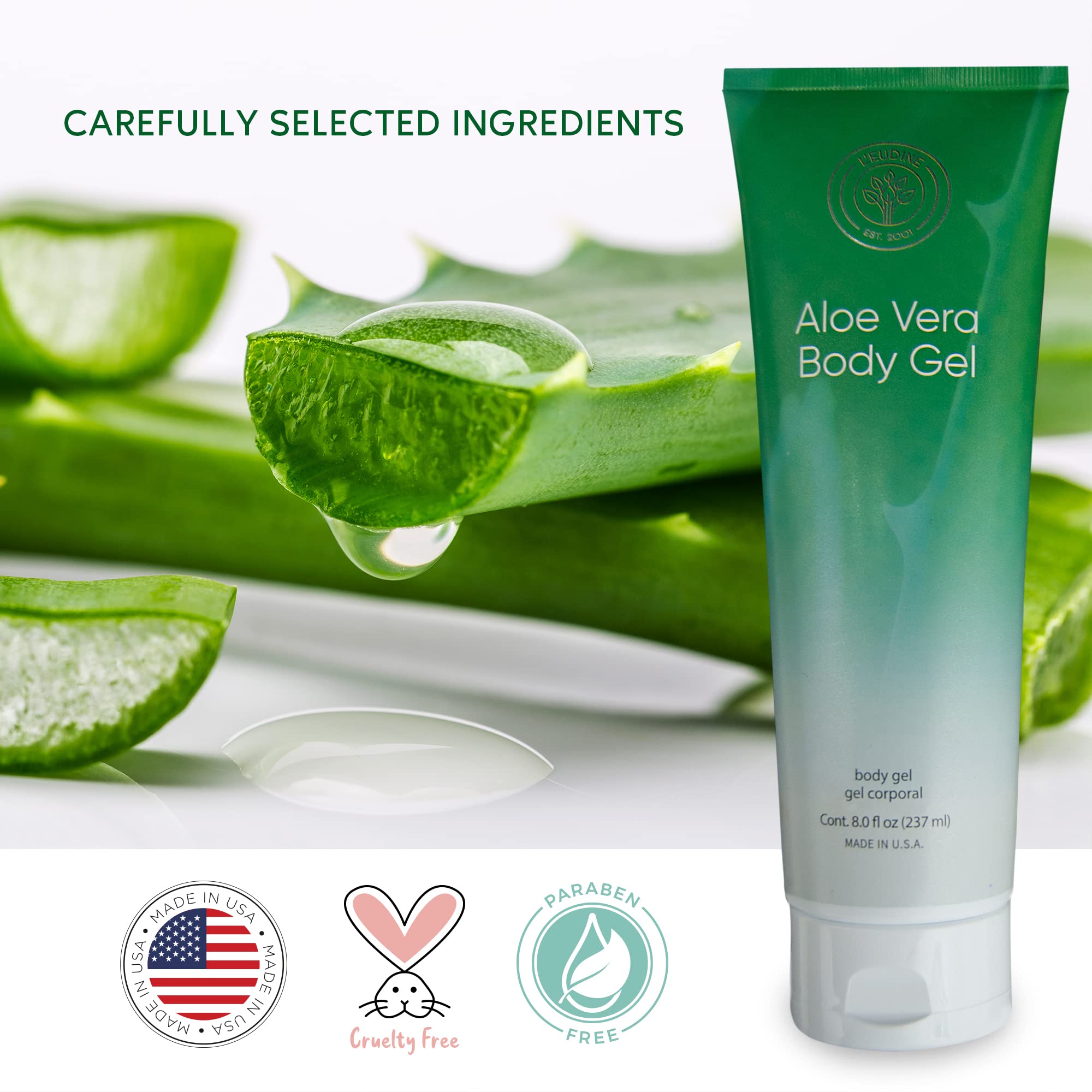 L'eudine Aloe Vera Gel hydrates the skin for everyday moisture